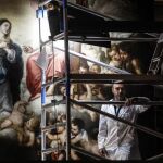 Una de las obras de Murillo que están siendo restauradas en el museo de Bellas Artes de Sevilla