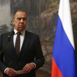 El ministro de Exteriores ruso, Sergei Lavrov, hoy, en Moscú