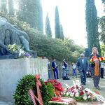 La vicepresidenta del Govern, Meus Muntè, ayer en el homenaje en recuerdo por las víctimas del franquismo