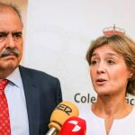 García Tejerina atiende a la prensa junto a Manuel Betegón, decano del Colegio de Ingenieros Agrónomos