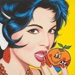 Una de las obras de De Felipe, que toman la inspiración de Montiel, nuestro icono pop más absoluto junto a Naranjito.