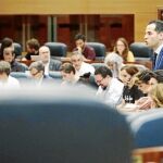 Ayer se aprobó la toma en consideración de la triple rebaja fiscal de Ciudadanos. En la imagen, el portavoz de la formación naranja, Ignacio Aguado