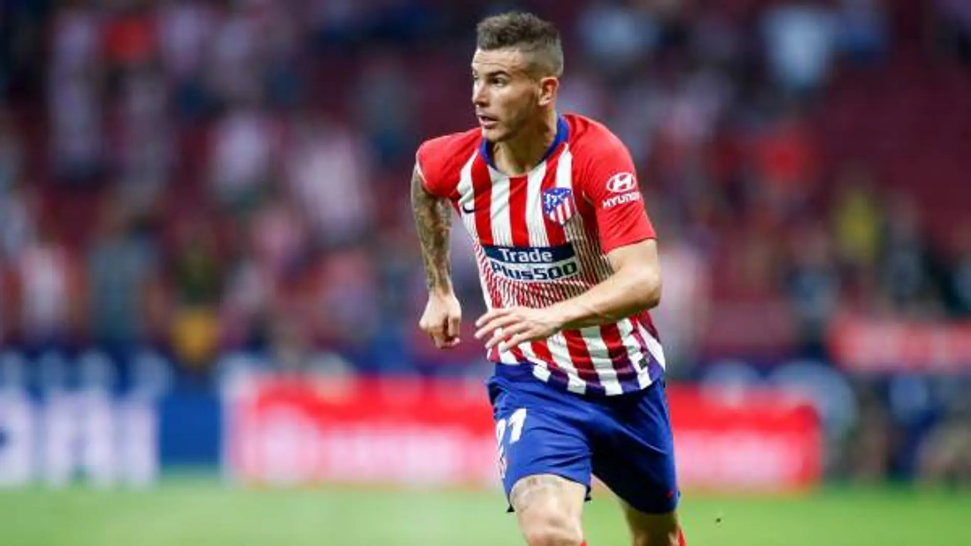 Lucas Hernández, durante un partido con el Atlético de Madrid / Gtres