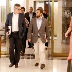 El equipo negociador de C’s: J. M. Villegas y Miguel Guitérrez, seguidos de Toni Roldán y Juan Carlos Girauta