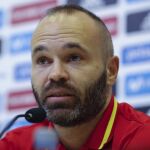 Andrés Iniesta, durante una comparecencia ante los medios el pasado 1 de septiembre