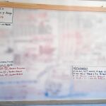 Las pizarras estuvieron colgadas durante años en el despacho de la jefa del grupo de Policía Nacional que llevaba la investigación