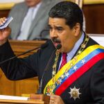 El presidente de Venezuela, Nicolás Maduro, habla durante una sesión de la Asamblea Nacional Constituyente (ANC)