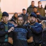 Norbert Feher, a su salida de los juzgados de Alcañiz (Teruel) tras prestar declaración ante el juez el pasado domingo