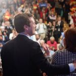 Pablo Casado y la candidata del PP a la Presidencia de la Generalitat, Isabel Bonig / Foto: PP