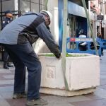 Instalación de maceteros en Madrid la pasada Navidad