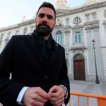 El presidente del Parlament, Roger Torrent, delante del Supremo