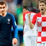 Antoine Griezmann y Luka Modric se verán las caras hoy en la final del Mundial de Rusia / Efe