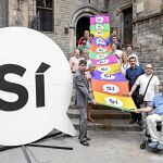 Imagen del acto de presentación de la campaña por el «sí» con partidos y entidades separatistas, ayer.