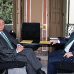El presidente de la CEV, Salvador Navarro, se reunió ayer con el consejero delegado de Ribera Salud, Alberto de Rosa