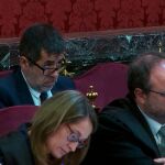 Imagen tomada de la señal institucional de Tribunal Supremo de Jordi Sànchez durante una nueva jornada del juicio del "procés"