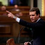 Pablo Casado durante su intervención en el Congreso de los Diputados