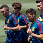 Iago Aspas durante el último entreno de la Roja en Krasnodar