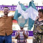 Antonio Maíllo (IU) y Teresa Rodríguez (Podemos), en un acto de las pasadas elecciones generales