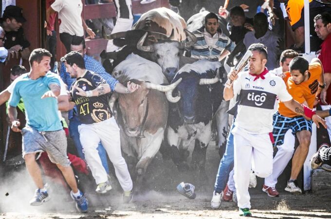 Imagen de archivo de los encierros de Sanse que se celebrarán este año entre el 26 y el 31 de agosto
