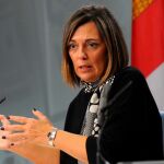 La portavoz de la Junta y consejera de Agricultura y Ganadería, Milagros Marcos, explica los acuerdos del Consejo de Gobierno