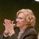Manuela Carmena, minutos antes de que diera comienzo el Pleno