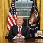 Donald Trump, durante su discurso televisado