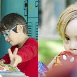 Rodri, a la derecha, va al mismo cole que su hermana y es el alma de la clase. Nico, a la izquierda, lleva casi un mes en casa, aprendiendo con sus padres. Lleva escayola y en su cole dicen que no tienen medios para atenderle. Fotos: Jesús G. Feria/Alejandro Olea