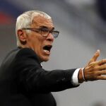 Héctor Cúper, durante el último encuentro de la selección egipcia en Rusia