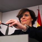 La vicepresidenta del Gobierno, Soraya Sáenz de Santamaría