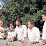 Luis Tudanca junto a Clara Luquero, Juan Gordo y José Luis Vázquez reunidos para tratar problemas del transporte