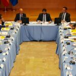 El presidente Fernando López Miras, ayer con los empresarios en el Comité de seguimiento del Plan Carm-Brexit