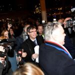 Carles Puigdemont a su llegada a Copenhagen