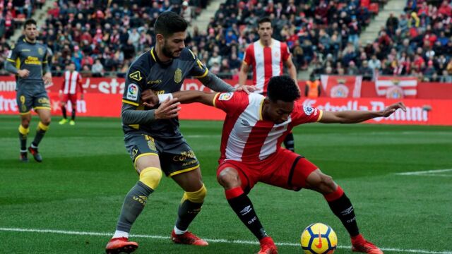 El defensa colombiano del Girona, Johan Mojica.