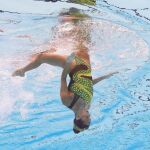 Ona Carbonell durante el el jercicio que le ha llevado al segundo puesto del pódium