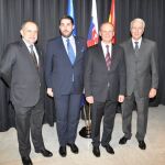 De izda a drcha: Claudio Chaqués; Alfredo Leonard; el anfitrión eslovaco Vladimír Grácz y Carlos Matilla.