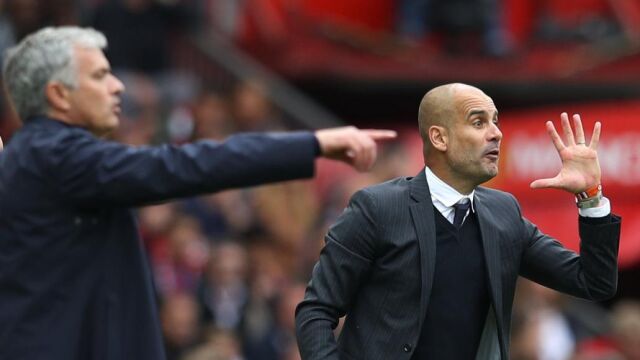Guardiola a Mourinho dan indicaciones a sus jugadores