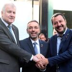 Los ministros de Interior de Alemania, Horst Seehofer, Italia, Matteo Salvini y Austria's Herbert Kickl durante su encuentro / Foto: Reuters