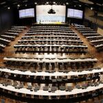 Una de las salas que acogerá la cumbre COP23, horas antes de su inicio