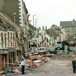 Escenario de la explosión de un coche bomba en el centro de Omagh, a 72 millas de Belfast, Irlanda del Norte, en agosto de 1998