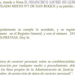 Reproducción del auto judicial. Un juzgado de San Roque ha admitido a trámite la denuncia que interpuso una empresa por la resolución de un concurso del Ayuntamiento