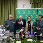 María José Salgueiro da a conocer la operación junto al subdelegado Luis Antonio Gómez, el general Javier Sualdea y el jefe de Operaciones de la Benemérita, Javier Peña