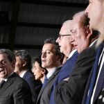 Nicolas Sarkozy, ayer, durante un mitin celebrado en Marcq en Baroeul, al norte de Francia
