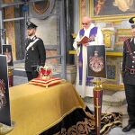 Ceremonial militar en el Santuario de Vicoforte por los restos mortales del rey Victor Manuel III.