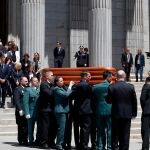 Salida del féretro de Alfredo Pérez Rubalcaba del Congreso de los Diputados / Foto: Efe