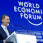 Felipe VI durante su intervención en el Foro de Davos