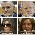 Imagen de los principales encausados y las penas impuestas.