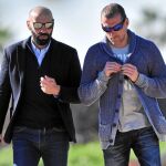 Monchi y Óscar Arias la temporada pasada, antes de que el primero designase al segundo como su sucesor