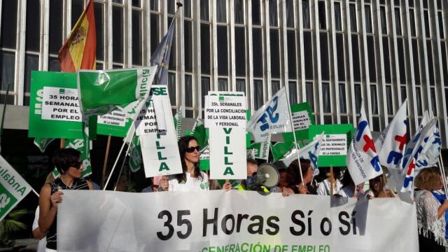 Una protesta del sindicato Satse