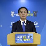 El ministro surcoreano de Unificación, Cho Myoung-gyon, durante la rueda de prensa.