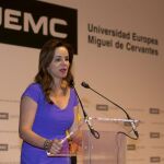 La presidenta de las Cortes, Silvia Clemente, en un acto de la UEMC